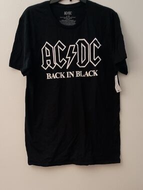 AC/DC Black Short Sleeve 'Back In Black' Graphic Tee